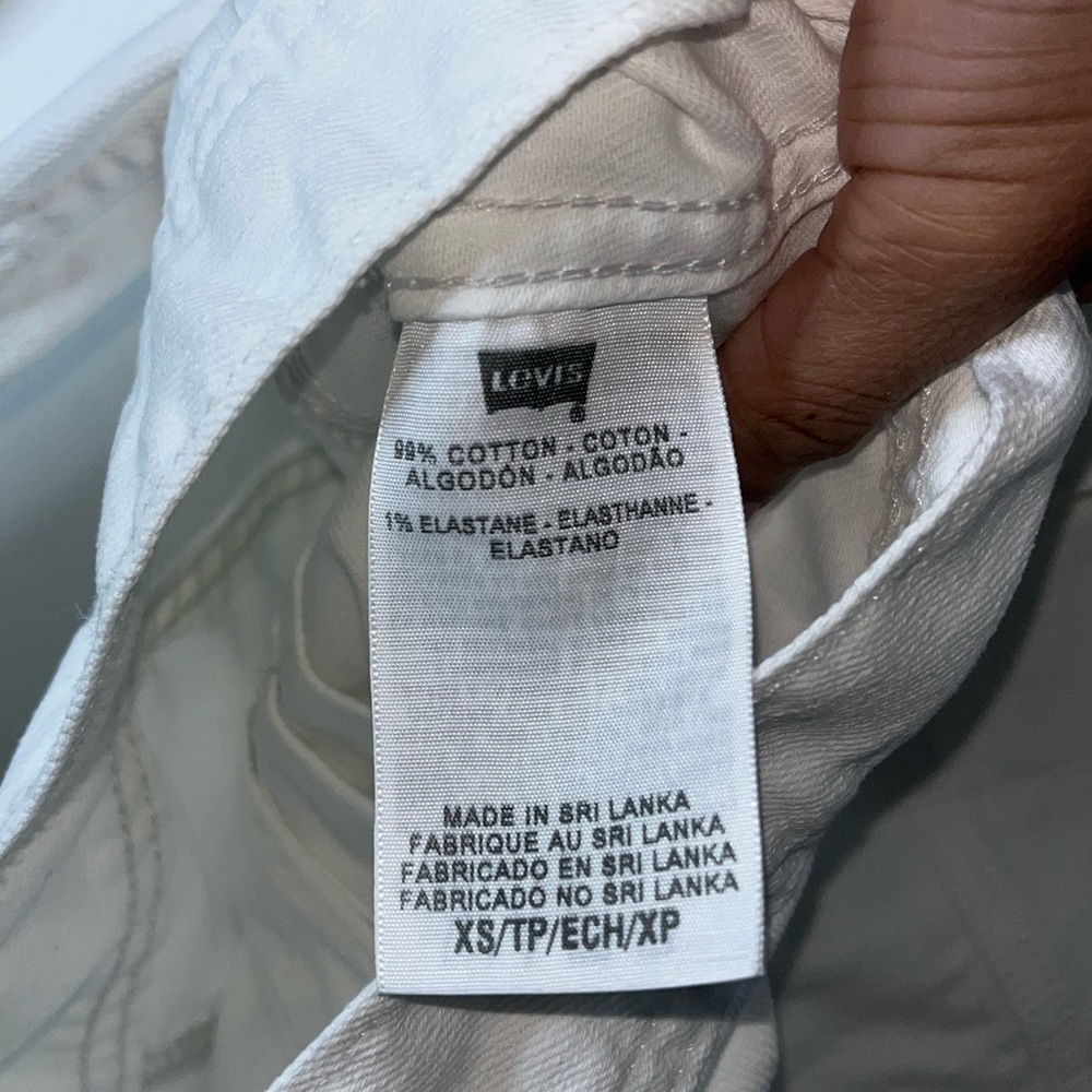 Levis Classic Pleated Cropped White Label Trucker Denim Jean Jacket- Extra Small - Picture 9 of 9
